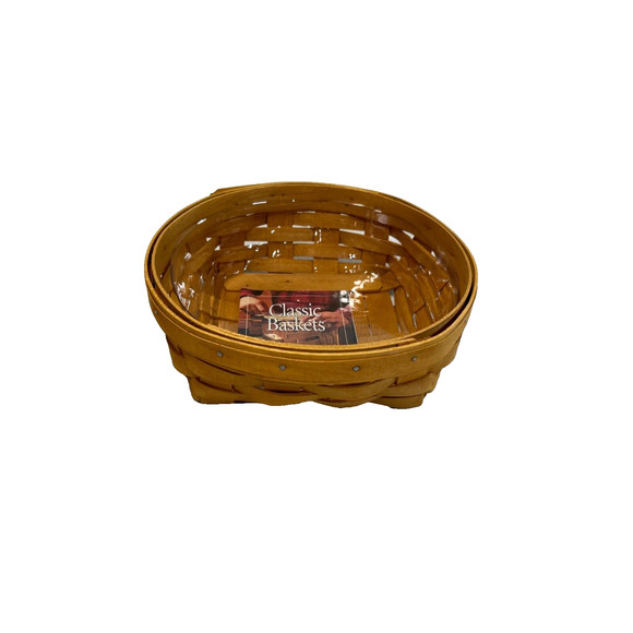 2001 Longaberger Small Catch All Basket #15083 w/Protector 7.25"RD x 2.25"H - Picture 1 of 4